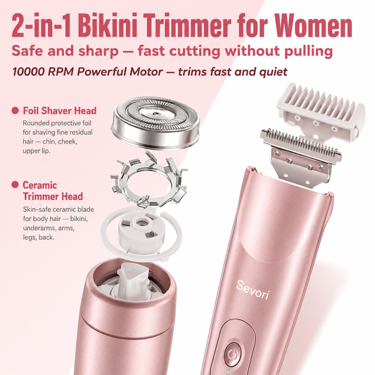 Sevori™ IPX7 2-in-1 Bikini Trimmer