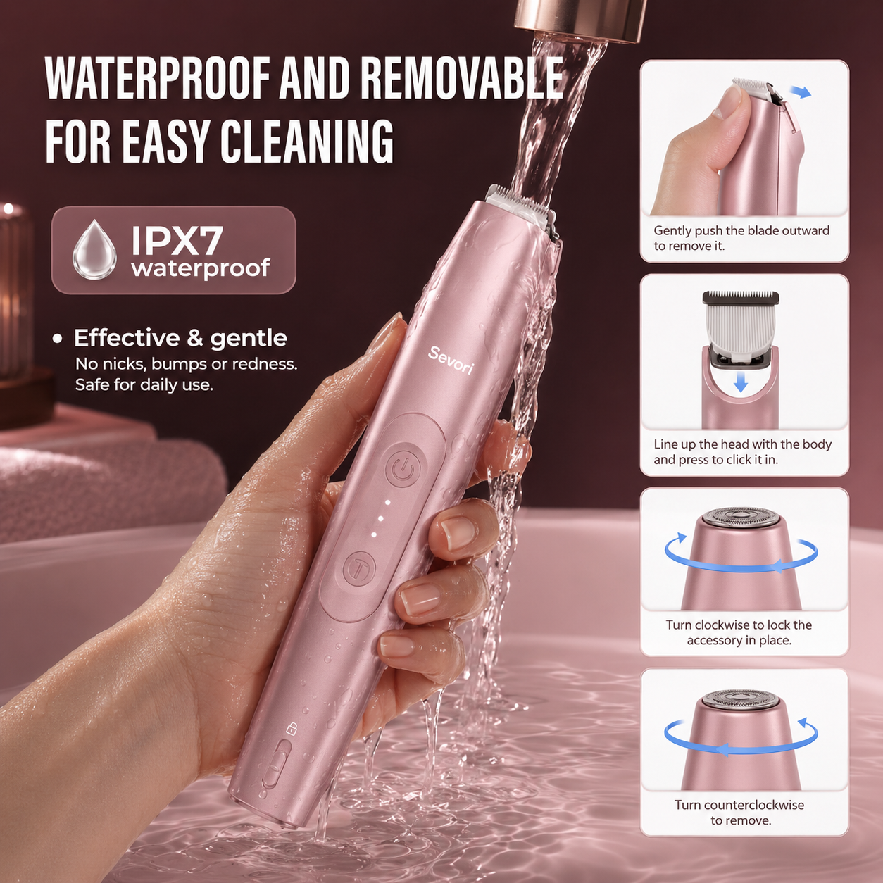 Sevori™ IPX7 2-in-1 Bikini Trimmer
